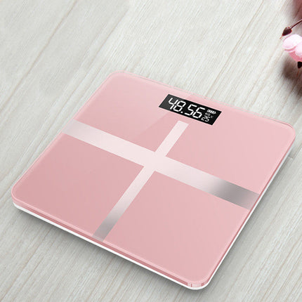 Digital Body Weighing Scale with LCD Display & USB Charging | Durable Glass Design for Accurate Weight and Room Temperature Tracking