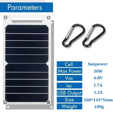 30W Solar Panel | Ultralight Design with USB Connection | Portable Solar Power for Outdoor Adventures 2