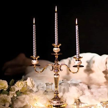 Gilded Candelabra with Adjustable Arms | Elegant Alloy Design for Tailored Candlelight Ambiance