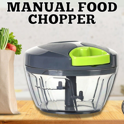 Manual Food Chopper with Stainless Steel Blades | Effortless Vegetable Cutting for Quick Meal Prep