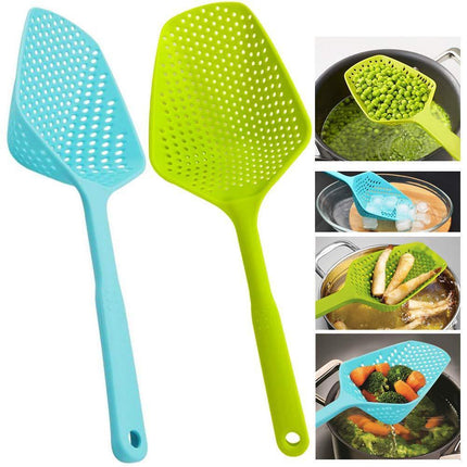 Multifunctional Kitchen Strainer, Scoop & Colander with Durable Plastic Design | Effortless Draining and Scooping for Cooking Convenience