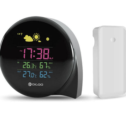 Wireless Weather Station Alarm Clock with Indoor/Outdoor Display | Multifunctional Design for Accurate Temperature and Humidity Monitoring