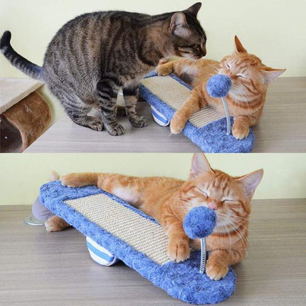Royal Blue Seesaw Cat Toy with Sturdy Base & Interactive Ball | Engaging Playtime for Cats and Kittens