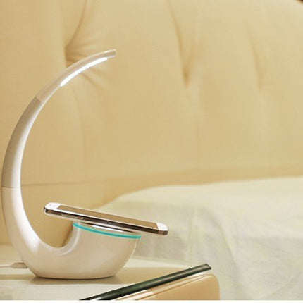 Wireless Charging Table Lamp with Touch Dimming | Modern Design for Home and Office Illumination