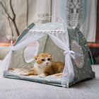 Semi-Enclosed Pet Bed with Breathable Cloth Design | Cozy Retreat for All Seasons and Sizes