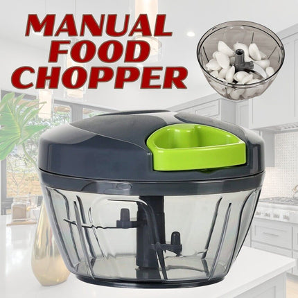 Manual Food Chopper with Stainless Steel Blades | Effortless Vegetable Cutting for Quick Meal Prep