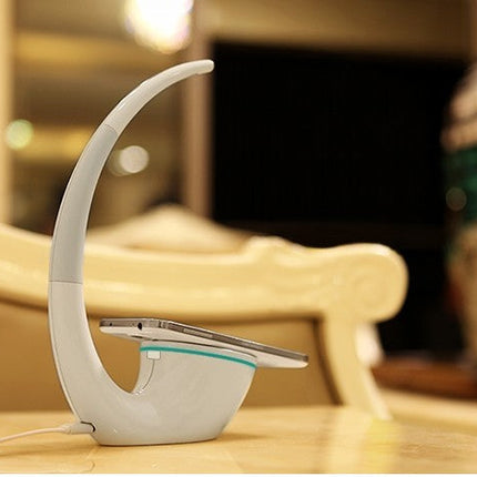 Wireless Charging Table Lamp with Touch Dimming | Modern Design for Home and Office Illumination