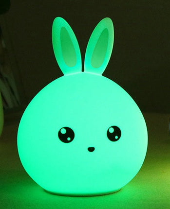 Cute Colorful Silicone Rabbit Lamp with USB Charging | Adjustable Night Light for Kids' Rooms