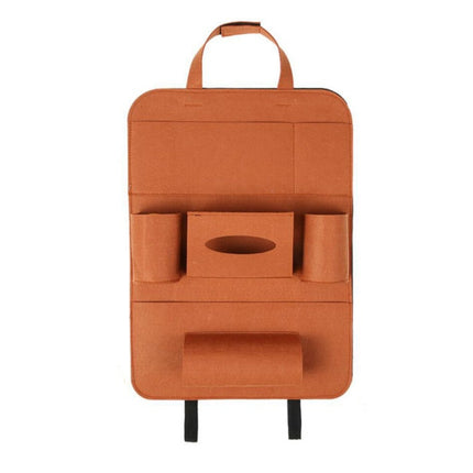 Multi-Pocket Wool Felt Car Backseat Organizer with Adjustable Straps | Durable Storage Solution for Clutter-Free Travel