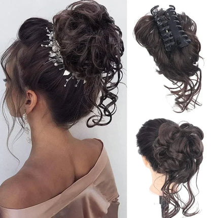Curly Hair Bun Clip In, Synthetic Hair Bun for Updo Volume – image 6