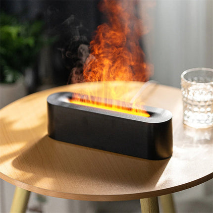 Flame Aroma Diffuser with 7-Color LED Light & Ultrasonic Humidification | Quiet Aromatherapy for Home and Office