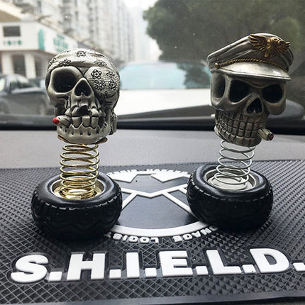 Car Skull Interior Decoration with Swing Design | High-Quality Resin for Unique Vehicle Personality