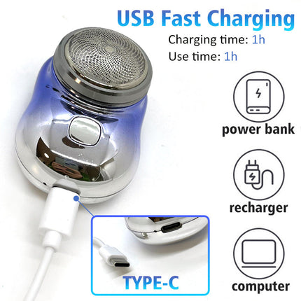 Mini Portable Electric Shaver with Precision Rotary Blade | Painless Grooming Solution for Face and Body