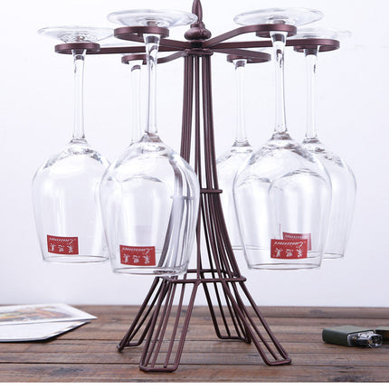 Iron Wine Glass Rack with Durable Welded Design | Space-Saving Holder for Home, Hotel, or Bar Decor