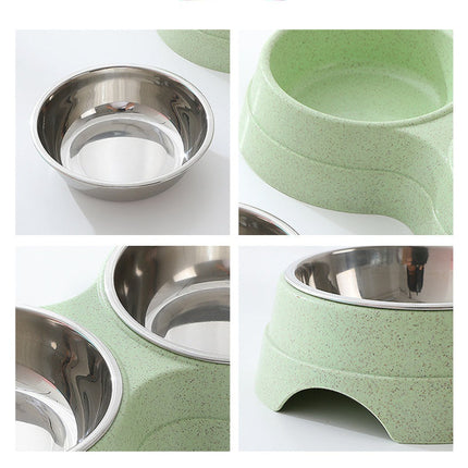 Double Pet Bowls with Stainless Steel Feeder | Dual Functionality for Convenient Feeding and Hydration