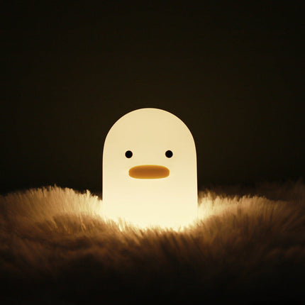 Cartoon Duck LED Night Light with Rechargeable Battery | Soft and Cuddly Bedside Lamp for Kids