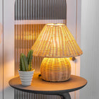 Bamboo Table Lamp with Minimalist Design | Eco-Friendly Lighting for Serene Home Decor