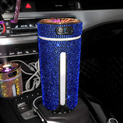 Diamond Car Humidifier & LED Aromatherapy Diffuser with Ultrasonic Technology | Stylish Hydration for Home, Office, and Travel