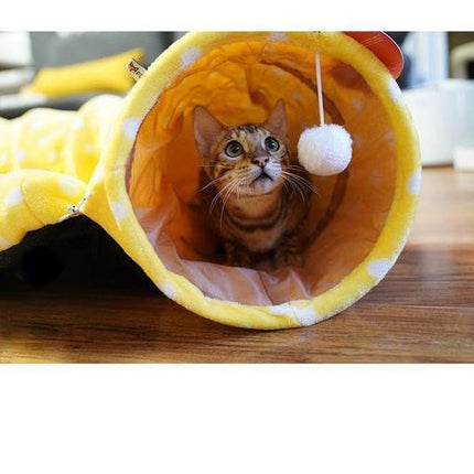 Rolling Dragon Cat Tunnel & Sleeping Bag with Soft Cloth | Cozy Resting Spot and Fun Playtime for Cats