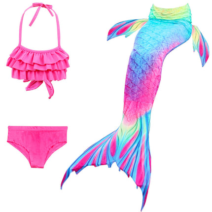 Girls Swimsuits, Mermaid Tail for Swimming with 3 Piece Bikini Set – image 4