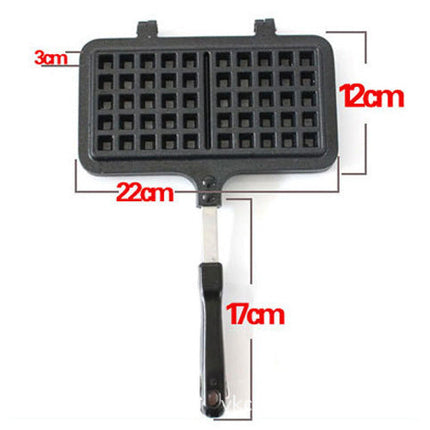 High-Temperature Resistant Non-Stick Waffle Bakeware with Locking Handle | Versatile Mold for Perfectly Shaped Waffles and More