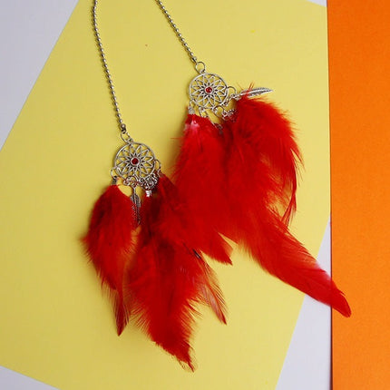 Dream Catcher Car Ornament with Metal and Feather Design | Positive Vibes Accessory for Unique Style