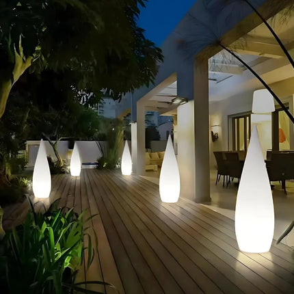 Outdoor Sculptural Glow Light with Dimmable RGB Colors | Weatherproof Design for Patios and Ambiance
