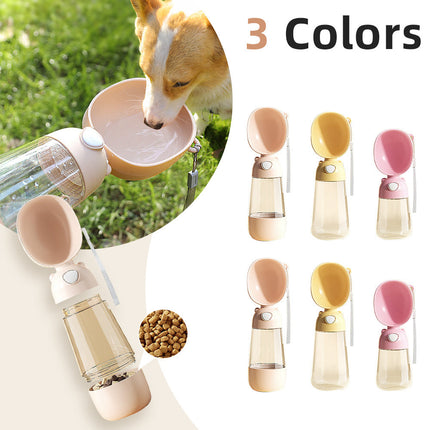 Portable Dog Water Dispenser Cup with Food Bowl | Easy-Clean PP Plastic for Hydration on the Go