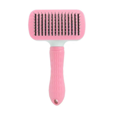 Stainless Steel Self-Cleaning Pet Comb for Dogs and Cats | Effective Shedding Tool with One-Key Design