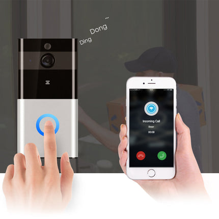 720P WIFI Visual Doorbell with PIR Motion Detection | Two-Way Intercom & Mobile Alerts for Home Security