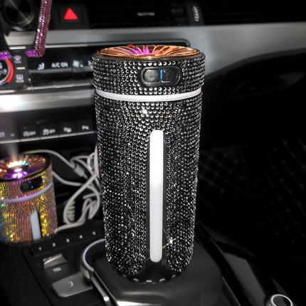 Diamond Car Humidifier & LED Aromatherapy Diffuser with Ultrasonic Technology | Stylish Hydration for Home, Office, and Travel