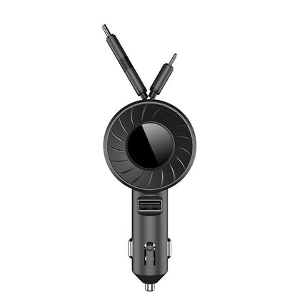 3-in-1 Retractable Car Charger for Apple, Android & Type-C | Fast Charging with Safety Features for On-the-Go Use