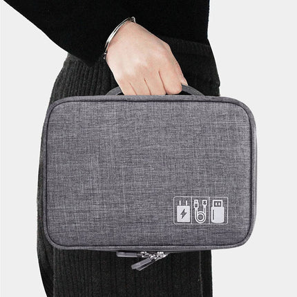 Electronic Organizer Travel Cable Bag with Double Layer Design | Waterproof Storage for Accessories and Gadgets