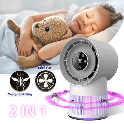 USB Rechargeable Mosquito Killer Fan with Bladeless Design | 2-in-1 Cooling and Insect Control for Indoor and Outdoor Use