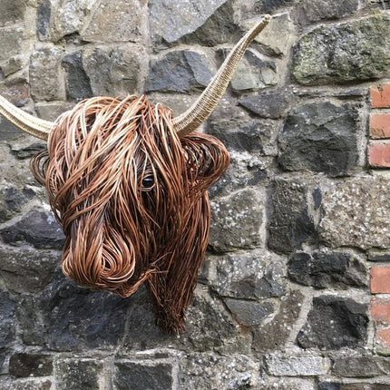 Highland Cow Wall Sculpture, Handmade Home Decor with Curved Horns – image 6