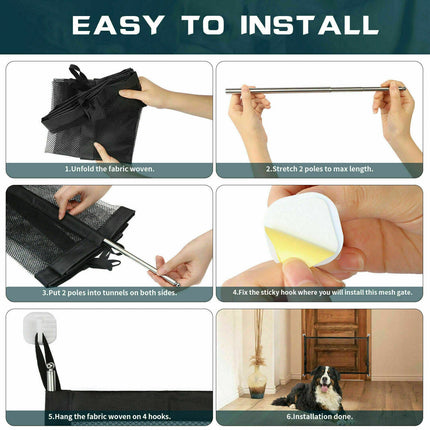 Portable Pet Safety Gate with Retractable Design | Lightweight Mesh Barrier for Home and Travel