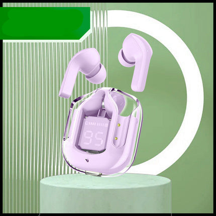 Mini Transparent Wireless Bluetooth Headset with LED Power Display | Noise Reduction for Ultimate Music Freedom