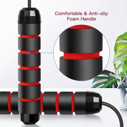 Tangle-Free Jump Rope with Steel Wire & Swivel Bearings | Adjustable Length for Smooth Full-Body Workouts