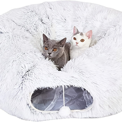 Winter Cat Nest Tunnel with Soft Plush Material | Cozy Retreat for Cats of All Sizes