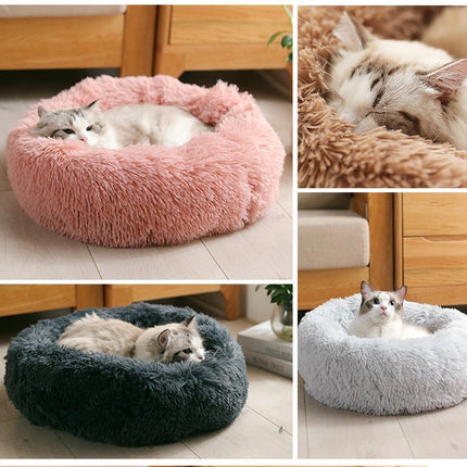 Super Soft Washable Plush Pet Bed with Non-Slip Bottom | Ultimate Comfort for Dogs and Cats