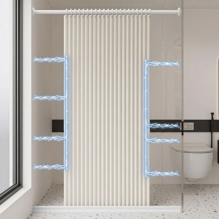 Magnetic Shower Curtain with Weighted Hem, Accordion Waterproof Shower Curtain – image 4