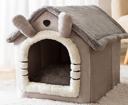 Cozy Foldable Pet House with Self-Warming Fabric | Durable & Portable Winter Bed for Dogs and Cats