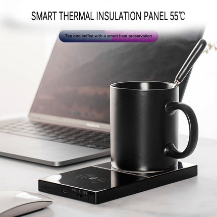 2-in-1 Wireless Charger & Heating Mug Warmer with Intelligent Temperature Control | Convenient for Home and Office Use
