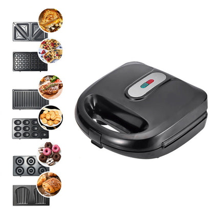 6-in-1 Waffle Maker and Sandwich Maker with Non-Stick Plates | Versatile Cooking for Quick Breakfasts and Snacks
