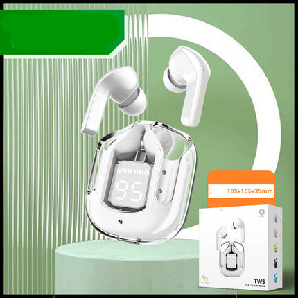 Mini Transparent Wireless Bluetooth Headset with LED Power Display | Noise Reduction for Ultimate Music Freedom
