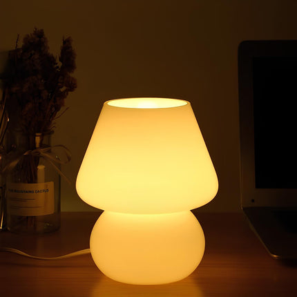 Hand-Blown Glass Lamp with Unique Patterns | Dimmable Lighting for Elegant Home Ambiance