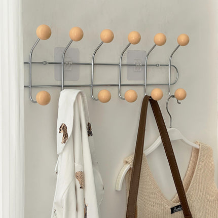Wall Hooks for Hanging Coats, Wall Mounted Coat Rack with 4 5 or 6 Hooks, Decorative Iron Coat Hook for Entryway
