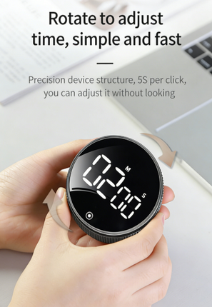 Digital Countdown Timer, Magnetic Digital Kitchen Timer with Rotary Dial – image 10