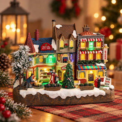 Christmas Village Set with Lights and Music, Indoor Christmas Decorations – image 7