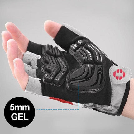 Gel Padded Cycling Gloves for Men and Women, Breathable Fingerless Gloves, Half Finger Mountain Bike Gloves with 3D Gel